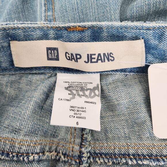 Y2K Gap Jeans Patchwork Distressed Denim Mini Skirt Low Rise Bratz Size 6 - Picture 8 of 9